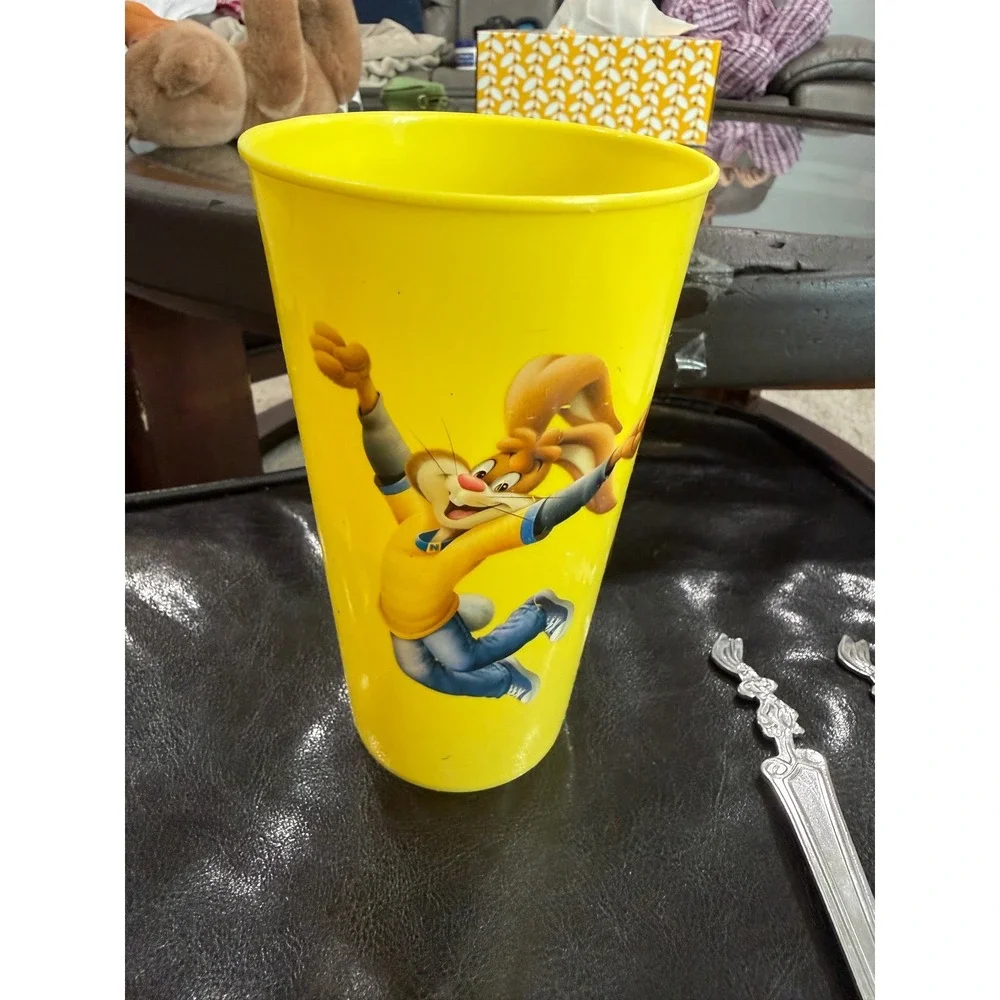 Vintage Nestle Nesquik Yellow Plastic Cup and 2 Bunny Metal Spoons Set Promo‎